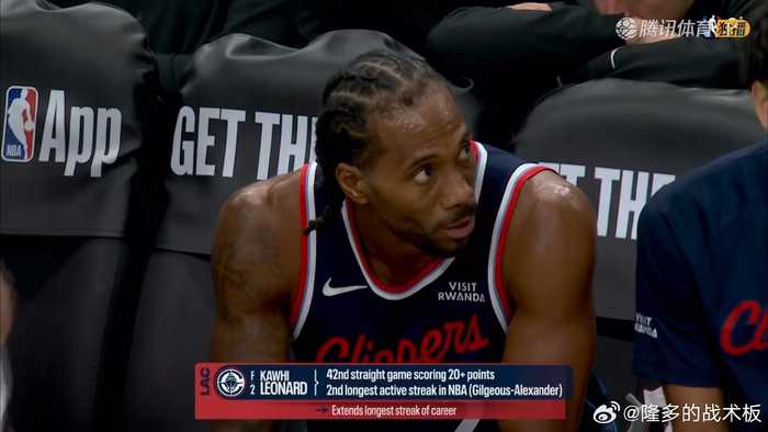 伦纳德半场21分连续42场20+
