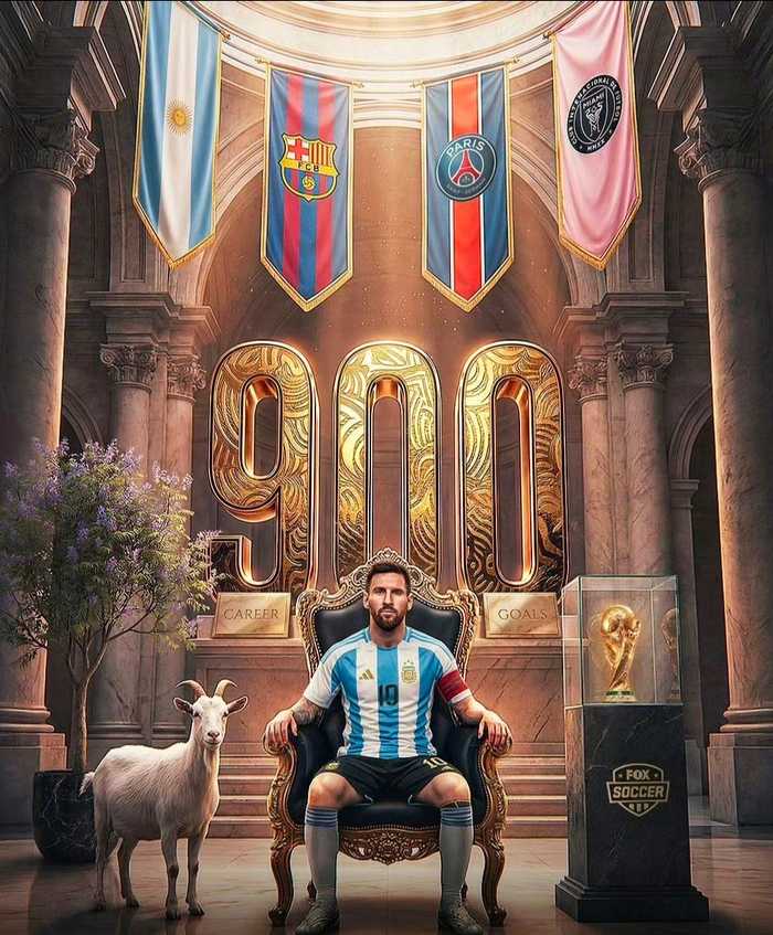 梅西38岁1142场解锁900球，成足坛最年轻最快达成者